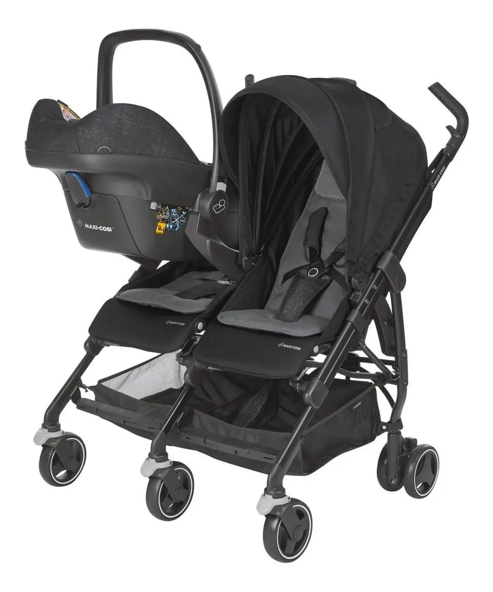 Carrinho De Bebê Gêmeos Maxi-cosi Dana For2 Preto