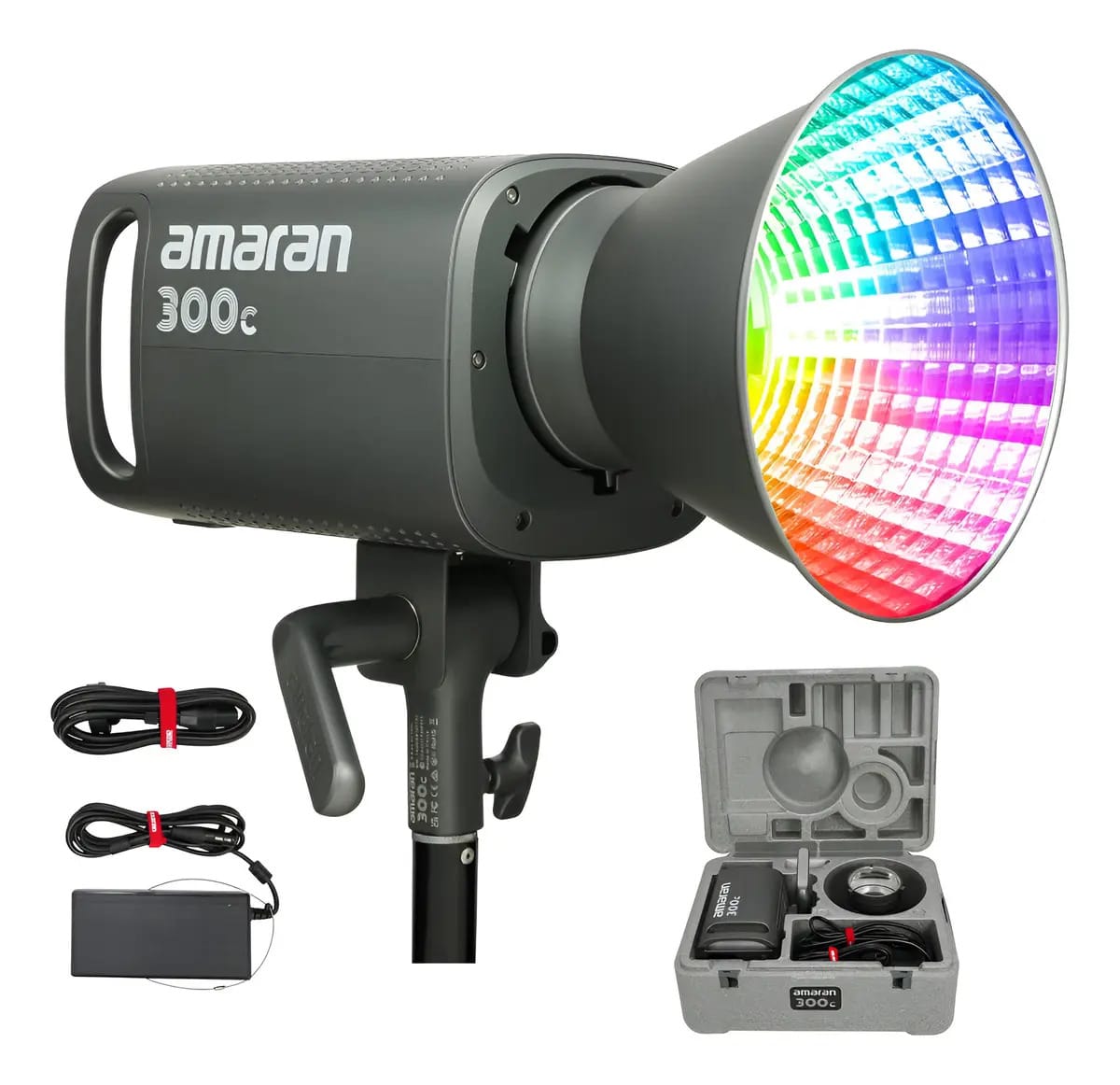 Aputure Amaran 300C Lâmpada LED RGBWW 300W Montagem Bowen
