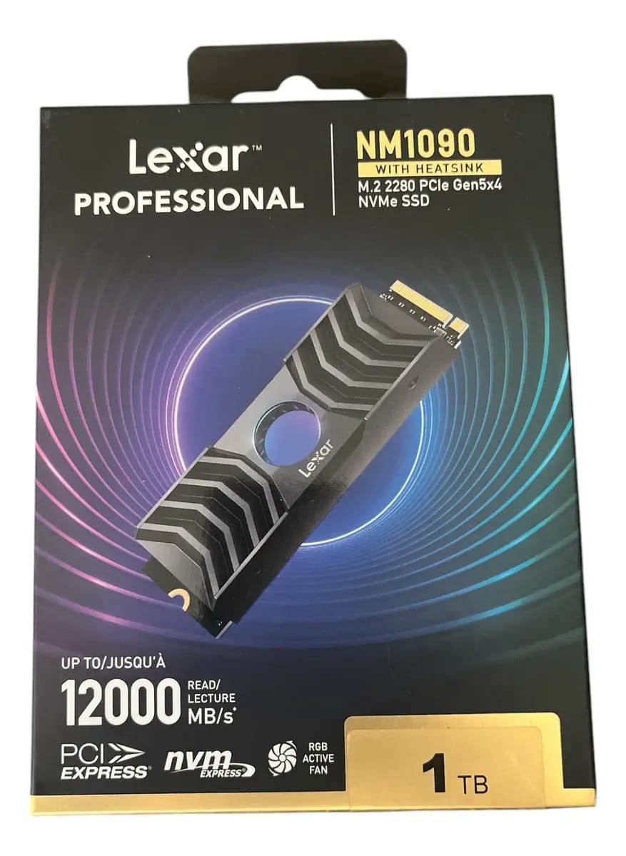 SSD Lexar Nm1090 M2 com dissipador de calor de 1 TB, cor preta