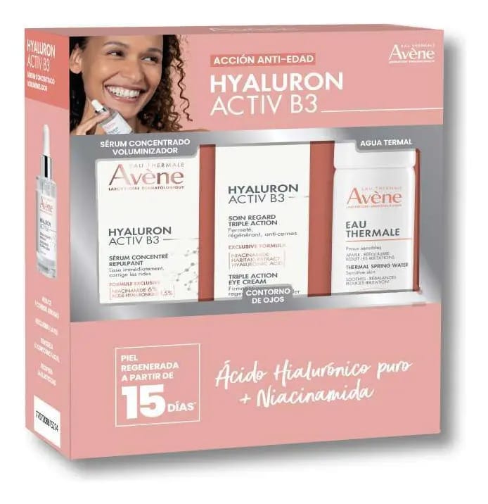 Sérum Avene Hyaluron B3 + Contorno de Olhos + Água Termal para todos os tipos de pele, dia/noite