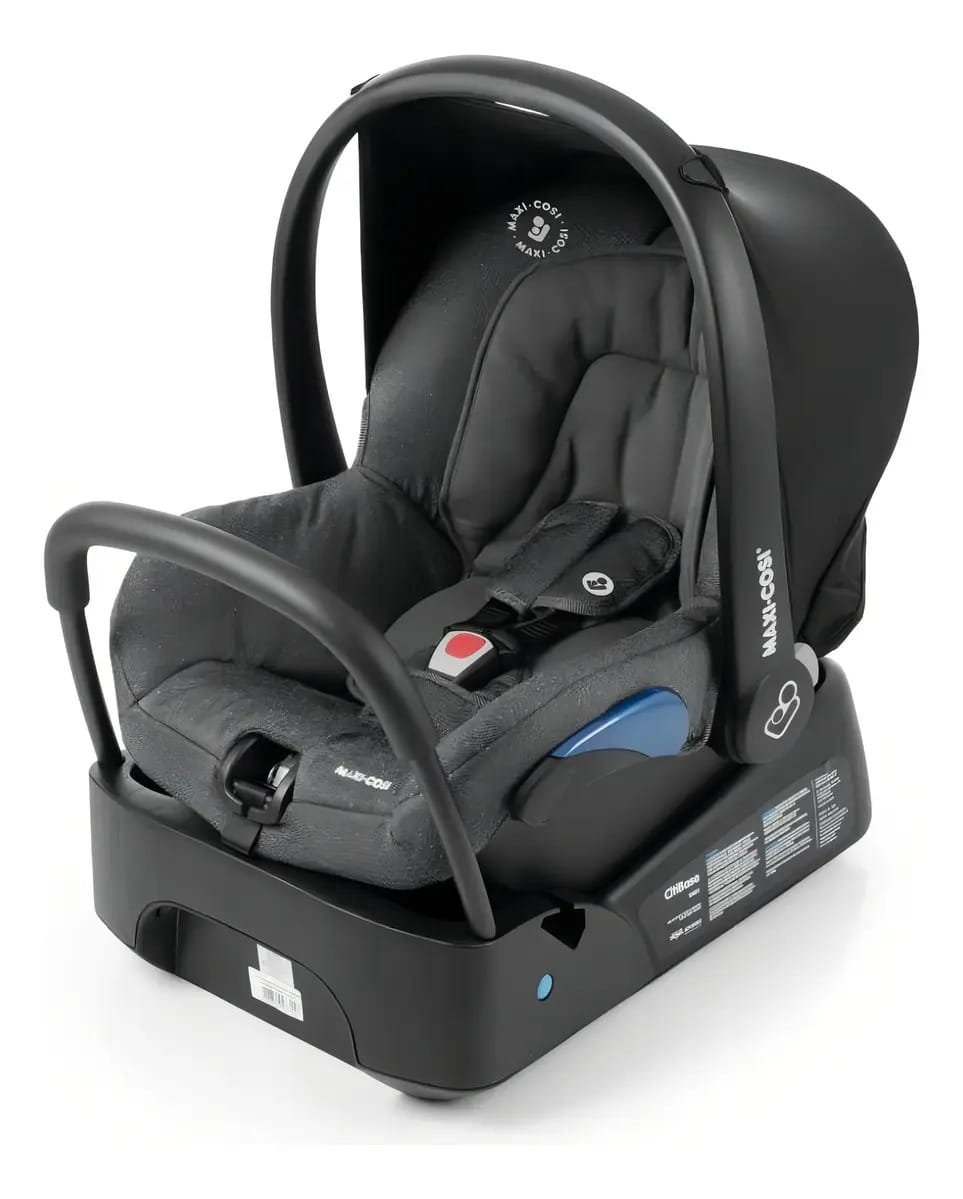 Bebê conforto Citi Sparkling preto e cinza com base Maxi Cosi