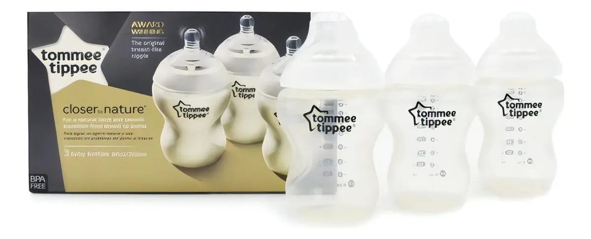 3 Biberones Mamila Tommee Tippee Closer To Nature 260 ml Blanco Closer To Nature Anticolico Original