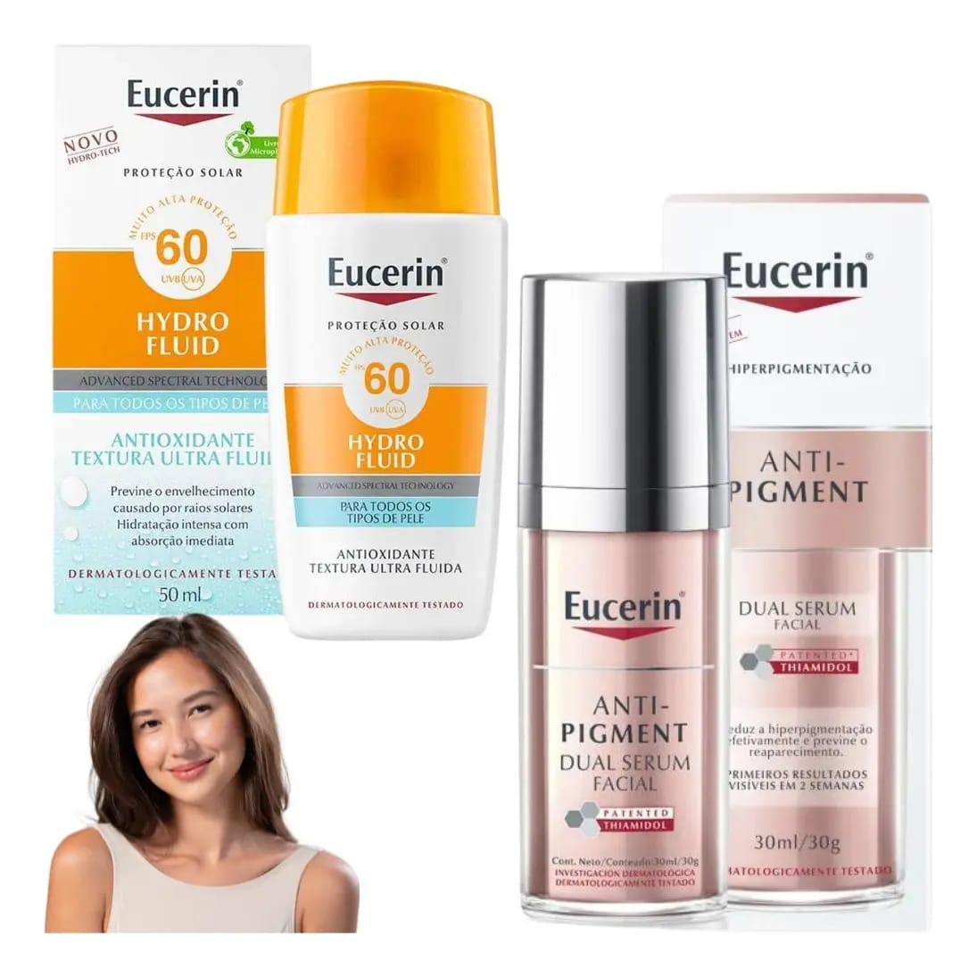Kit Eucerin Anti-pigment Protetor Solar Hydro Fluid Sun 60