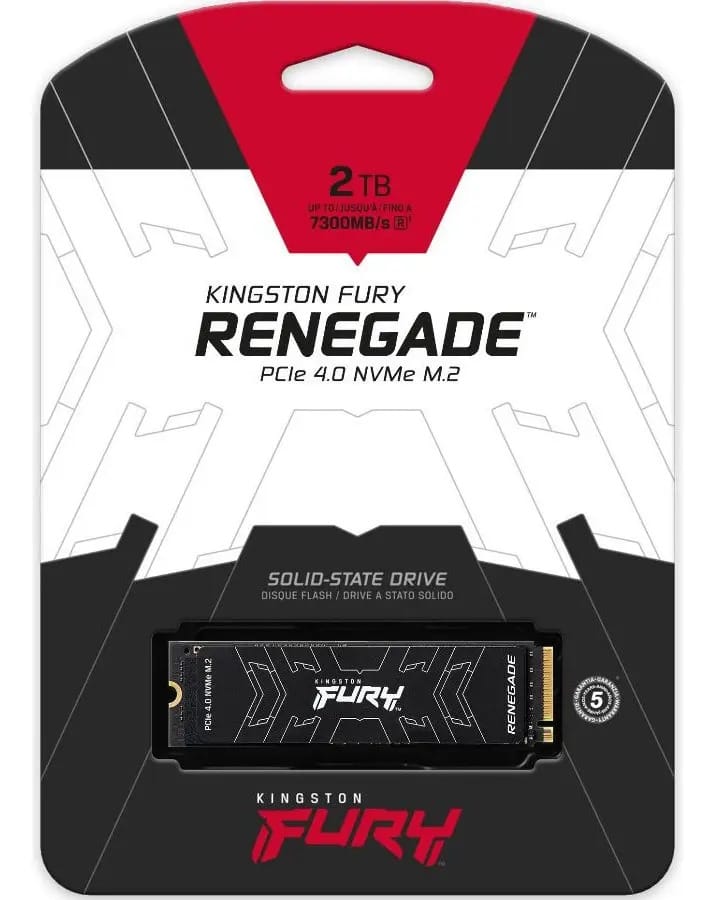 SSD M.2 PCIe de 2 TB Kingston Fury Renegade Gen 4