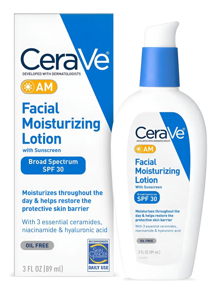 Loção facial hidratante Cerave Am Spf 30 50ml Hora de aplicação Dia/Noite Tipo de pele Todos os tipos de pele