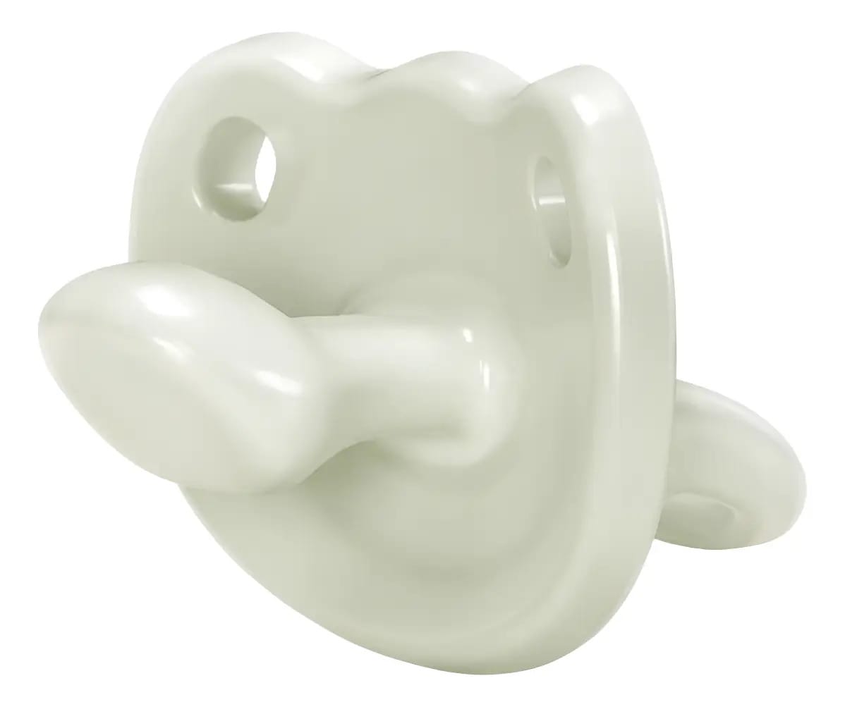 Chupeta Lillo Soft Divertida Glow Orto Brilha No Escuro +6m Cor Branco Período De Idade 6-18 Meses