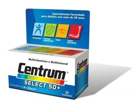 Centrum Select Para Adultos 50+ Com 30 Comprimidos