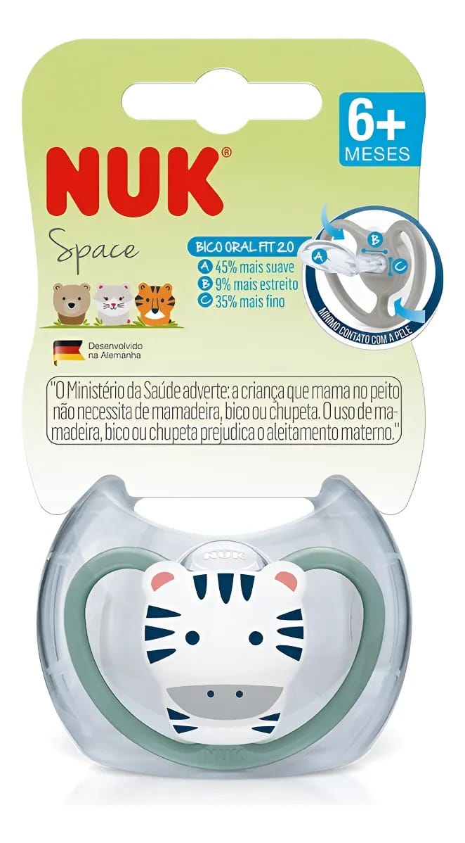 Chupeta Nuk Space +6 Meses Estojo Esterilizável Cor Verde Período De Idade 6-12 Meses