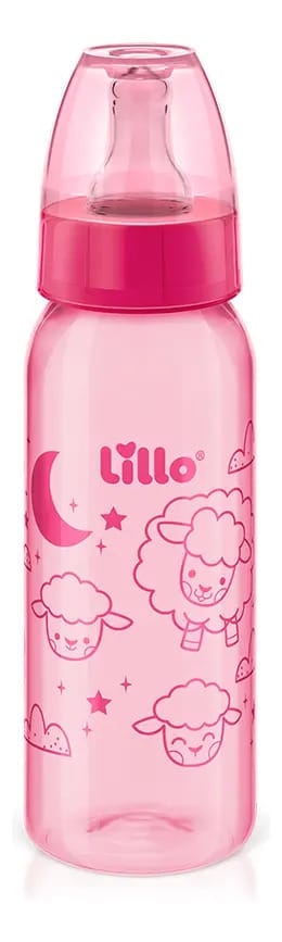 Mamadeira Divertida Fluxo Médio 240ml 6m+ Rosa – Lillo