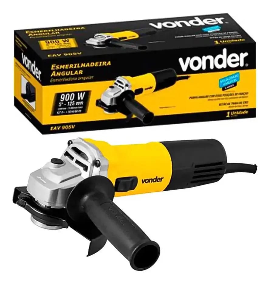 Esmerilhadeira Angular 900w Eav-905v Vonder Cor Amarelo Frequência 50 Hz/60 Hz