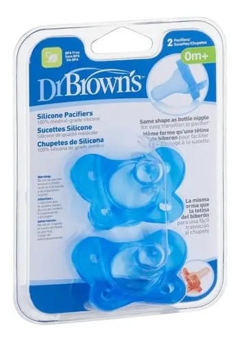 Chupeta Silicone Dr Browns 0m+ Azul 2peças