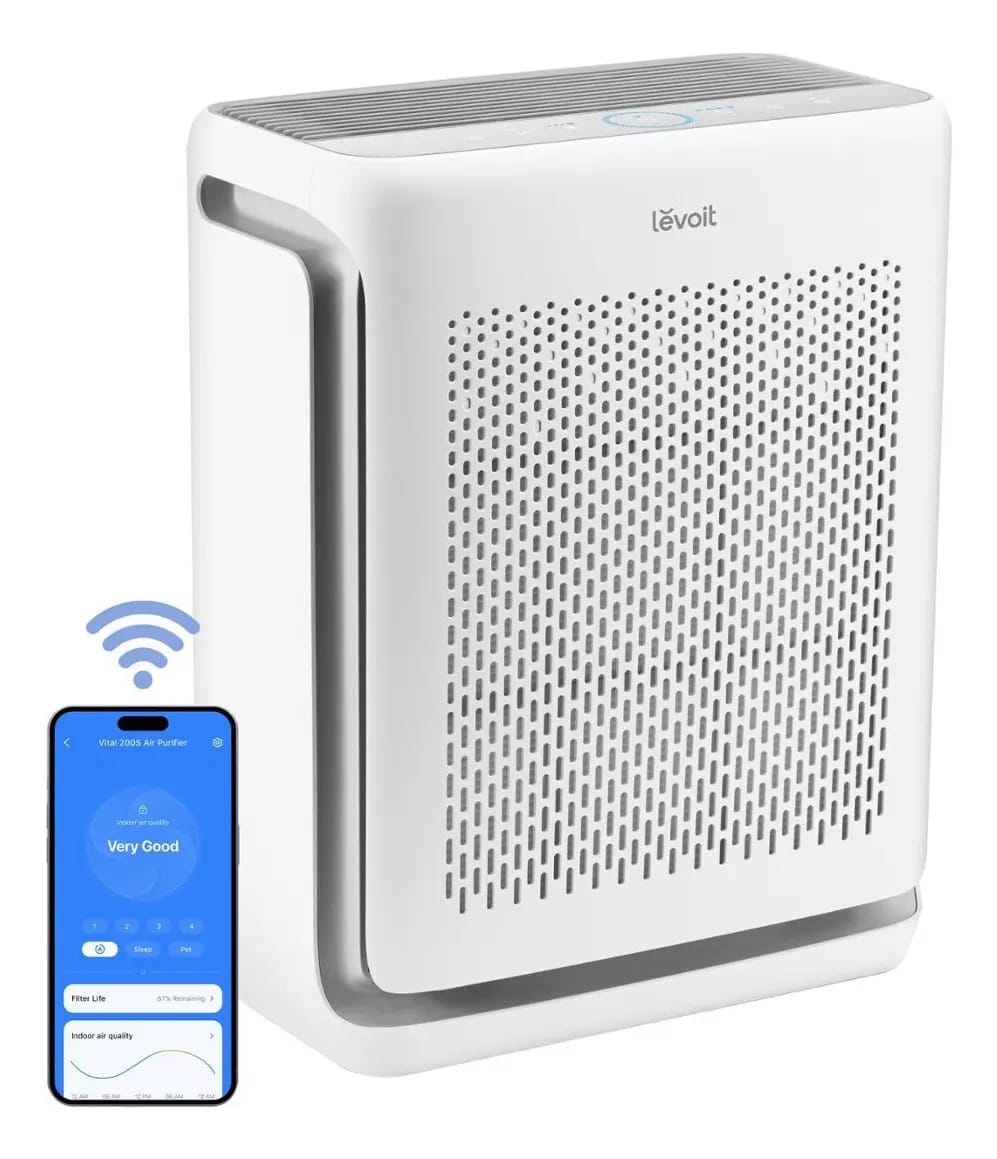 Purificador de ar Levoit Wifi Filtro HEPA branco lavável