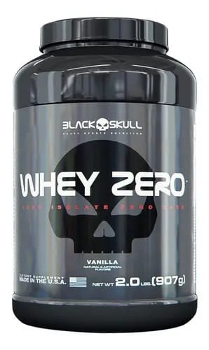 Whey Zero 907g - Black Skull 100% Isolado Baunilha