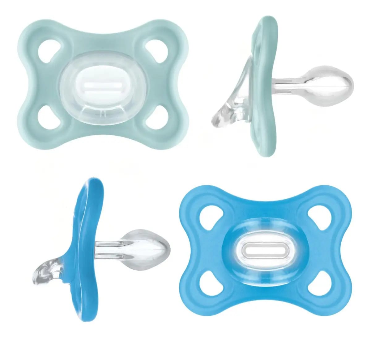 Chupeta anatômica MAM Comfort 2 para bebês de 0 a 6 meses de safira/água gelada - 2 unidades