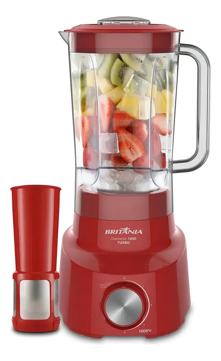 Liquidificador Blq Diamante Vermelho Britânia Turbo