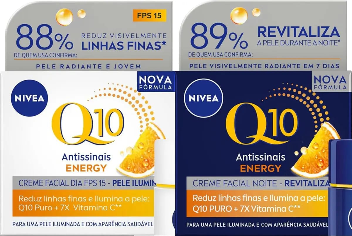 Nivea Q10 Energy Vitamina C Antissinais Creme Dia + Noite Tipo De Pele Normal