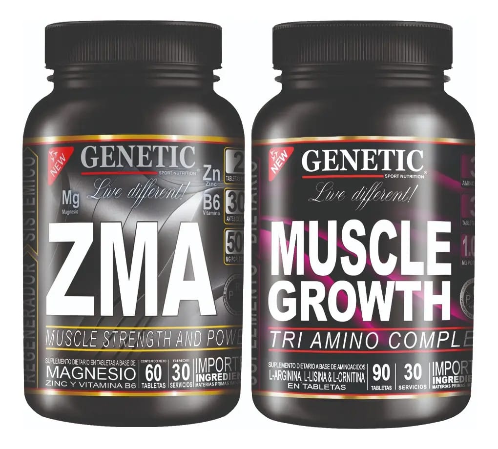 Magnésio Zinco Vit. Aminoácidos B6 Zma Muscle Growth, sabor neutro genético