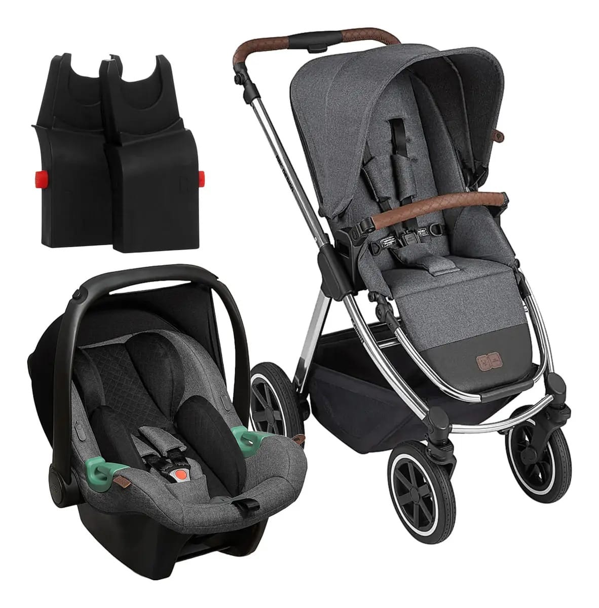 Carrinho Samba + Bebê Conforto Diamond Asphalt Abc Design