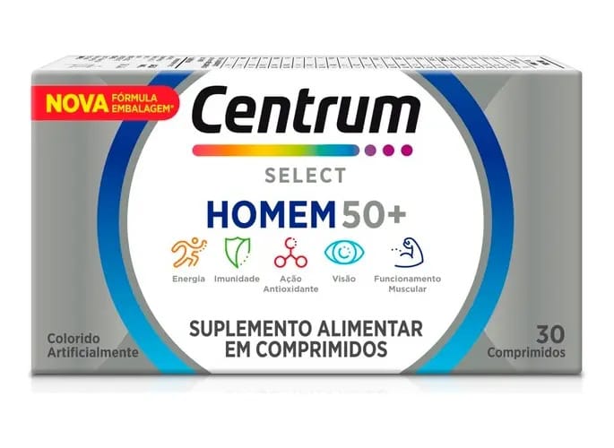 Suplemento Vitamínico Centrum Select Homem 50+ 30 Cpr Sabor Sem Sabor