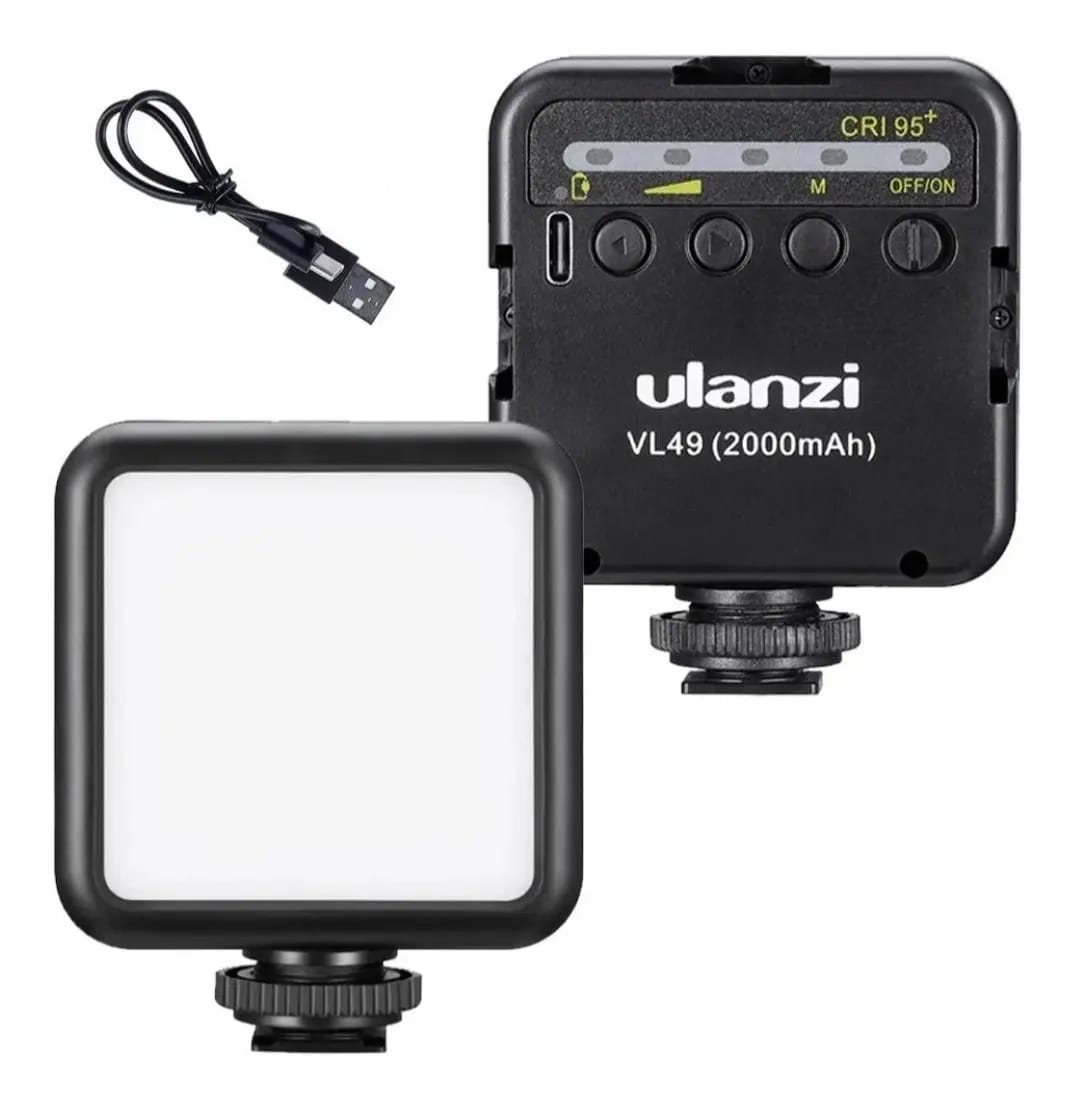 Led de luz led Ulanzi VL VL49 cor branco frio com estrutura Preto