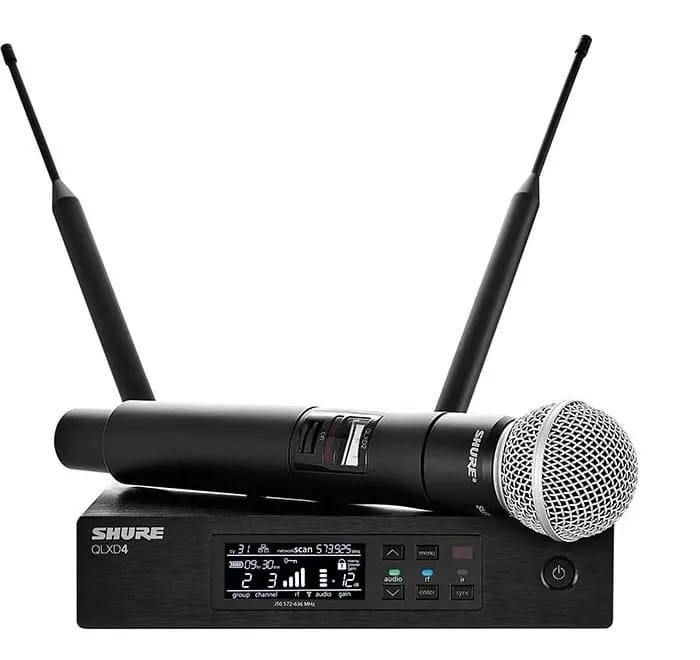 Microfone sem fio Shure QLxd24/Sm58-h50, cápsula Sm58, preto
