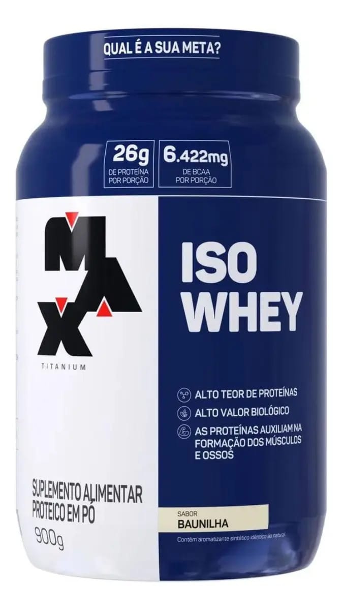Whey Protein Isolado Isowhey 900g Max Titanium Baunilha