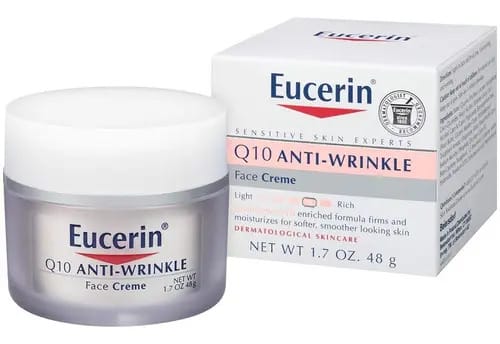 Creme facial anti-rugas Eucerin com hidratante Q10 para todos os tipos de pele