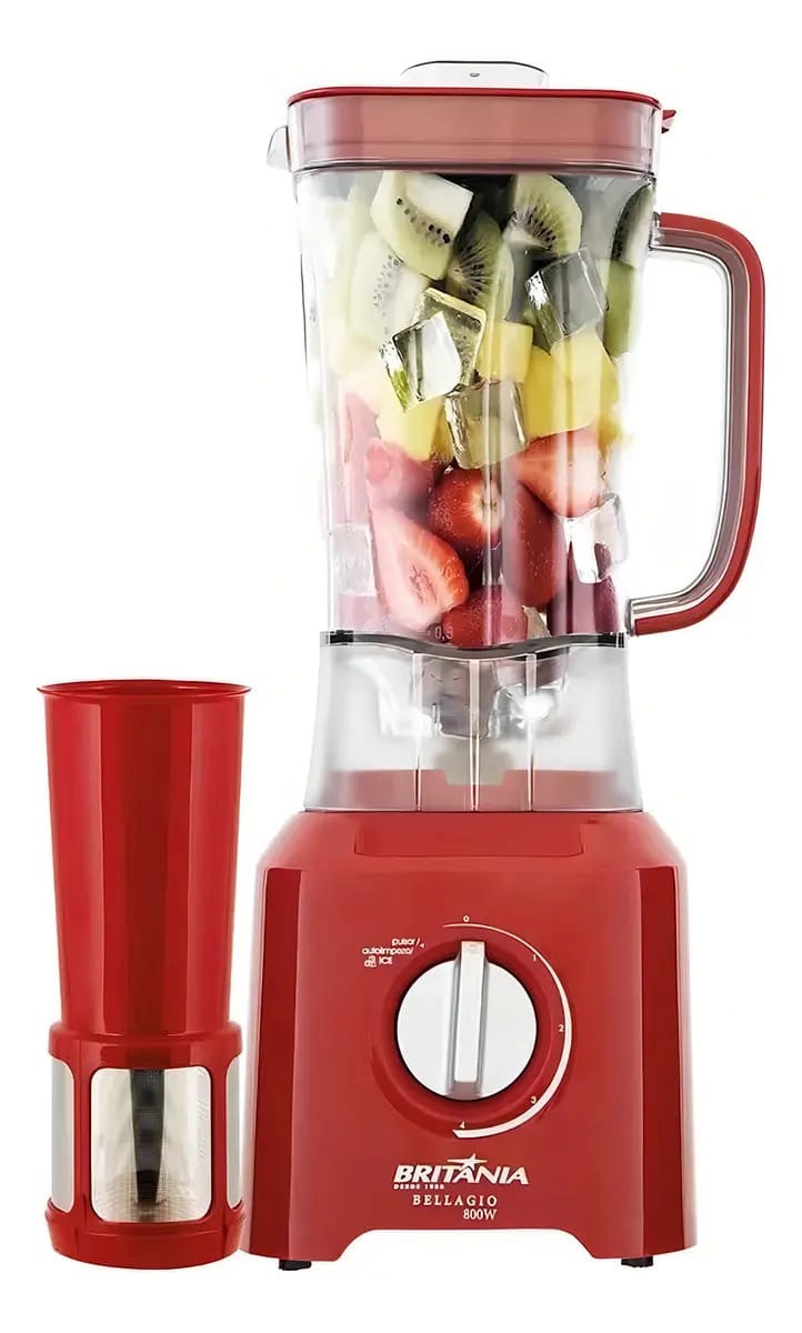 Liquidificador Britânia Bellagio 4vel. 800w Vermelho