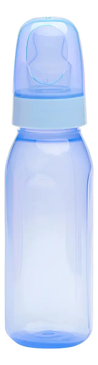 Mamadeira Lolly Azul 220ml Bico Ortodôntico Silicone AntiCólica