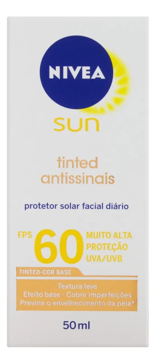 Protetor solar Nivea Sun Tinted Antissinais 60FPS 50mL