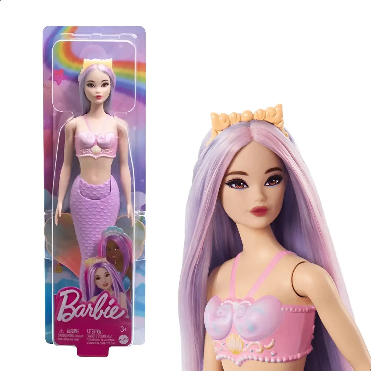 Boneca Barbie Sereia Cabelo Colorido Hrr06 - Mattel