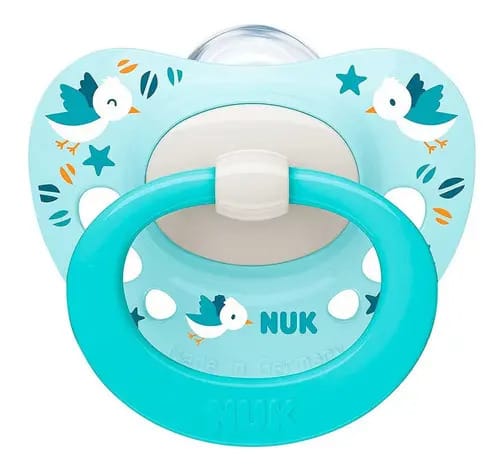 Chupeta Nuk Verde 0-6 Meses Cor Azul