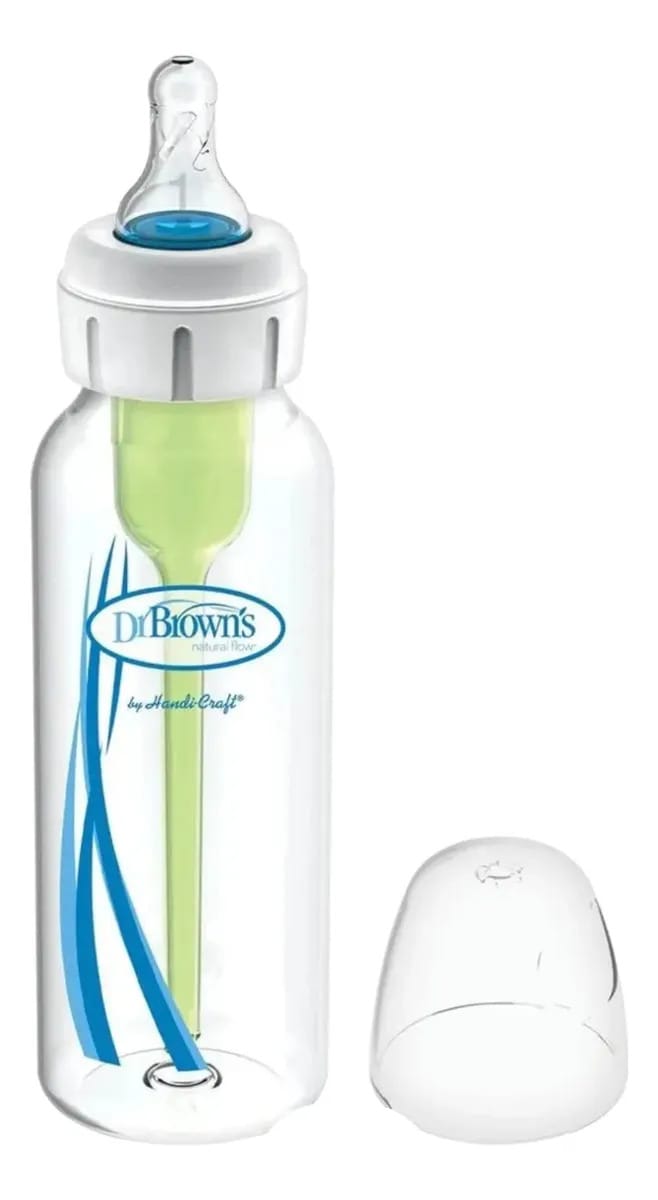 Mamadeira Dr Browns Medical 250ml Bebê Lábio Leporino Frenec Transparente Lisa