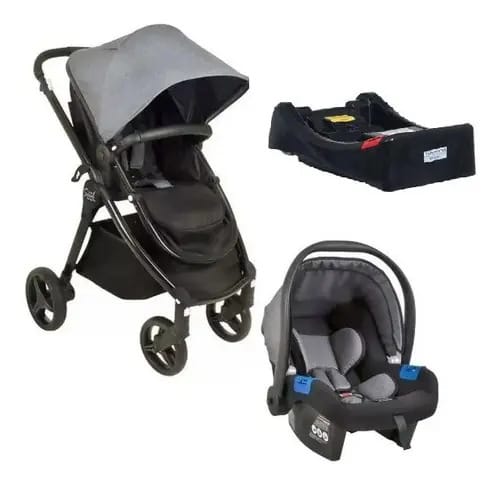 Carrinho De Bebê Travel System Burigotto Soul Gray Black