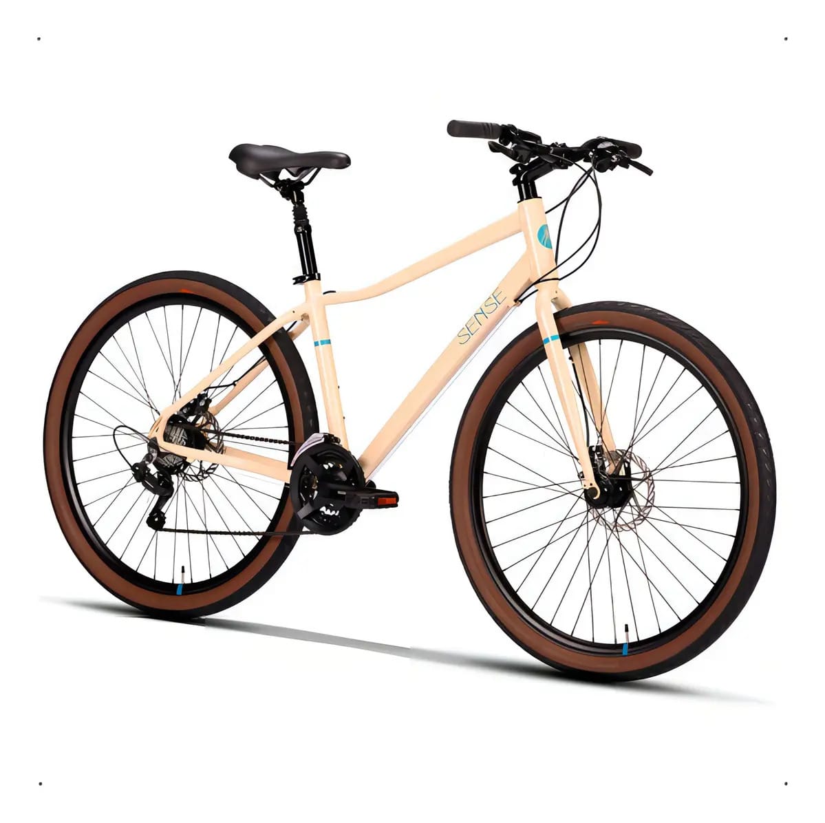 Bicicleta Urbana Sense Move Fitness 2023 Shimano 21v Tam 17 Cor Creme/Acqua Tamanho do quadro M (165~173CM)