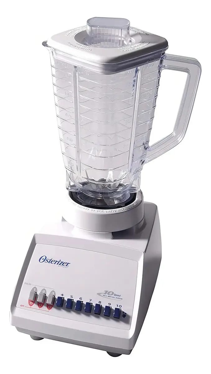 Liquidificador branco Oster Osterizer 4107 de 1,25 L com copo de plástico de