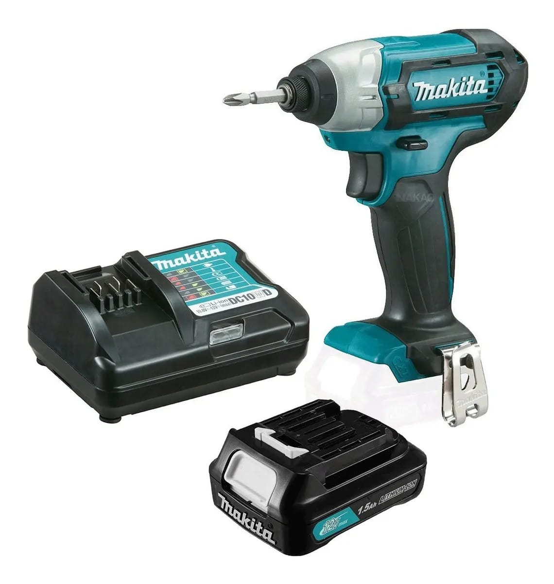 Makita Parafusadeira D/impacto C/bat E C/car N.f Cor Azul-turquesa