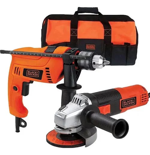 Esmerilhadeira + Furadeira + Bolsa Hg5072b Black+decker