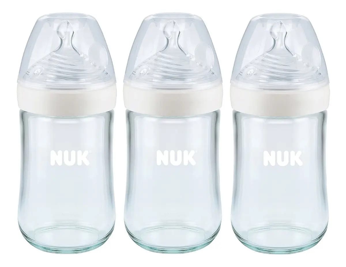 Mamadeira de vidro natural Nuk Simply, transparente