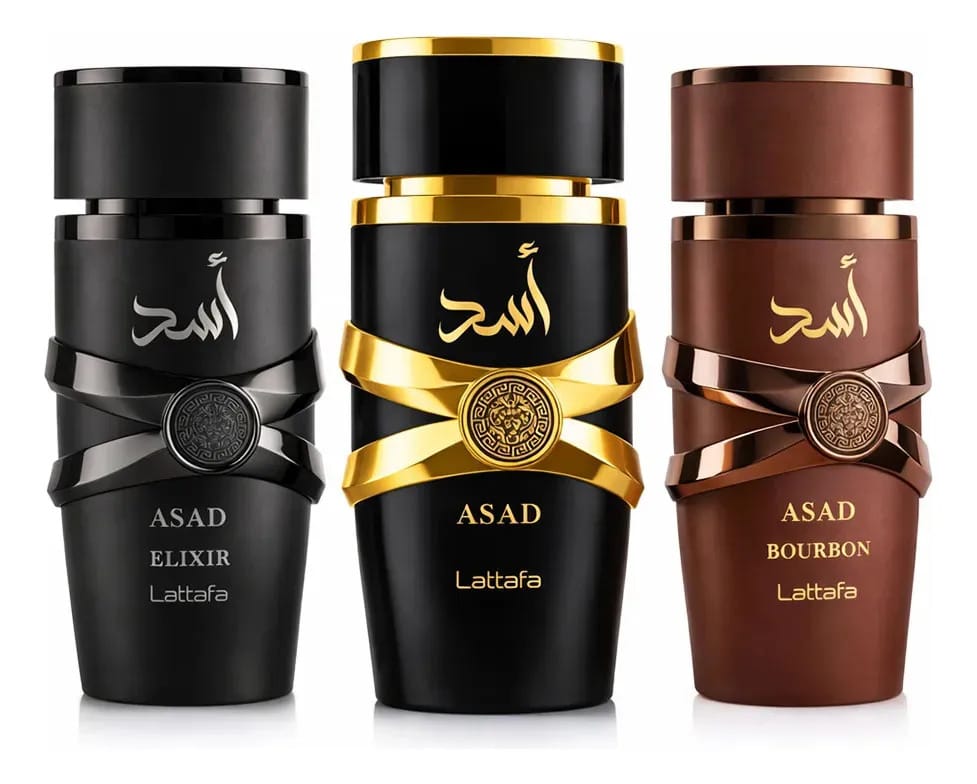 3 perfumes masculinos Lattafa Asad Elixir Bourbon Premium