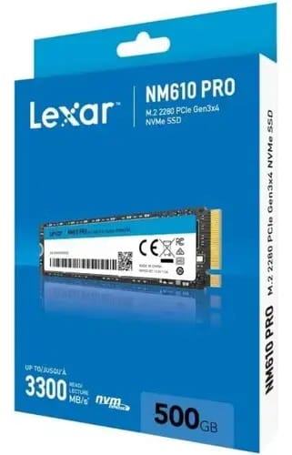 SSD 500 Gb M2 M.2 NVMe Lexar NM610 PRO 500GB PCIe Gen3x4 3300MB/s