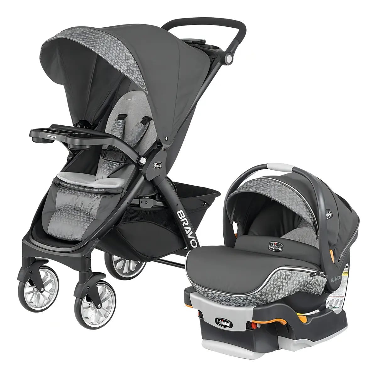 Carrinho de bebê de paseio travel system Chicco Bravo LE Trío travel system silhouette