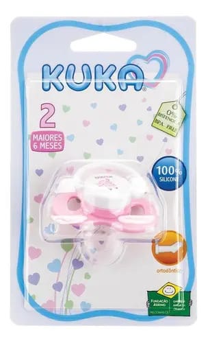 Chupeta Kuka Decorada Tamanho 2 Rosa Com Alça