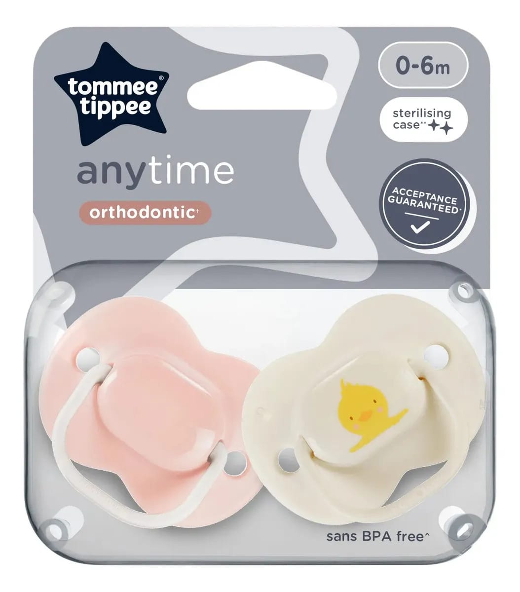 Chupetas Tommee Tippee Anytime X2 Soft Flow +0 M rosa 0-6