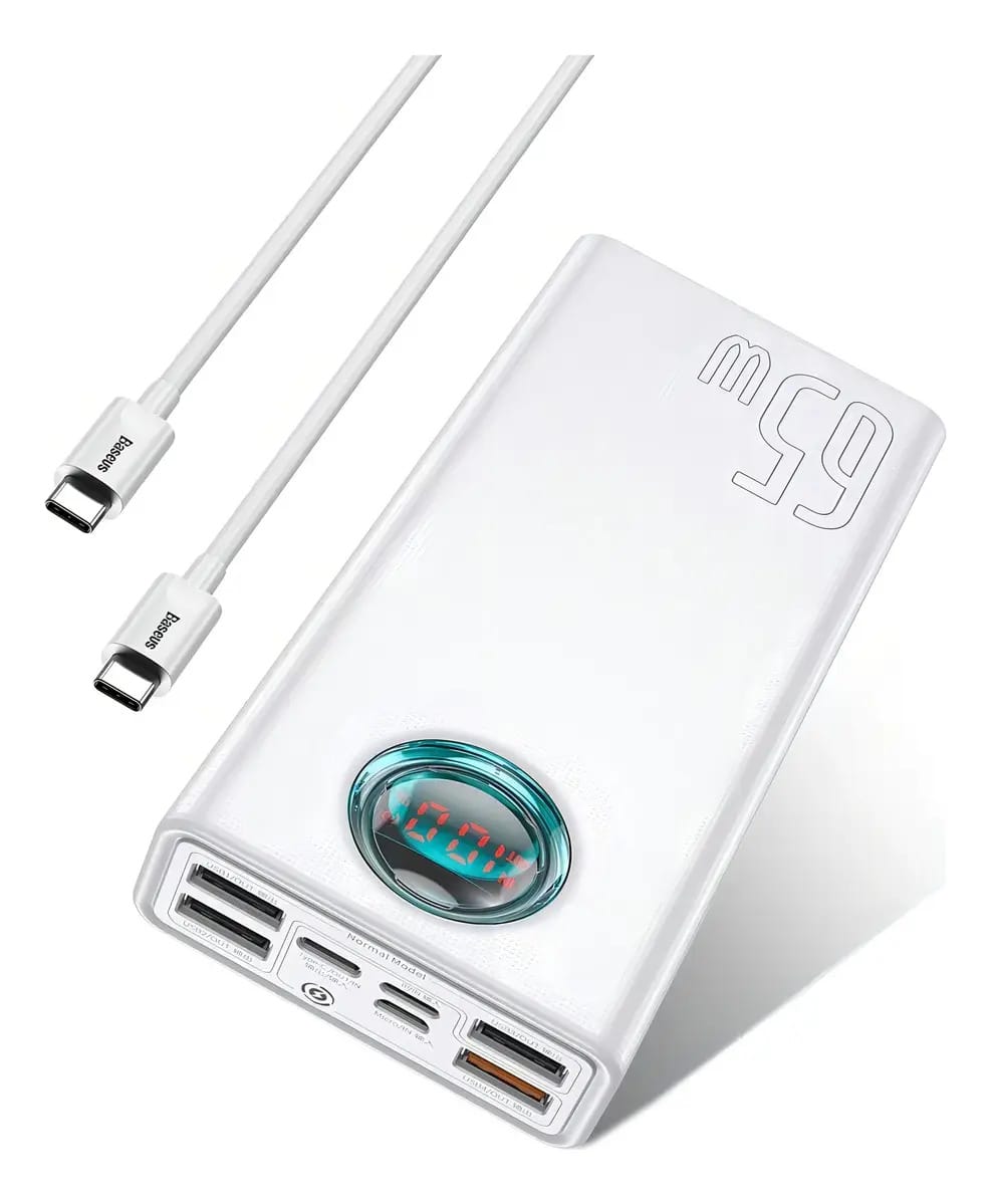 Carregador Power Bank Baseus Portatil 65w 30000mah Turbo Cor Branco