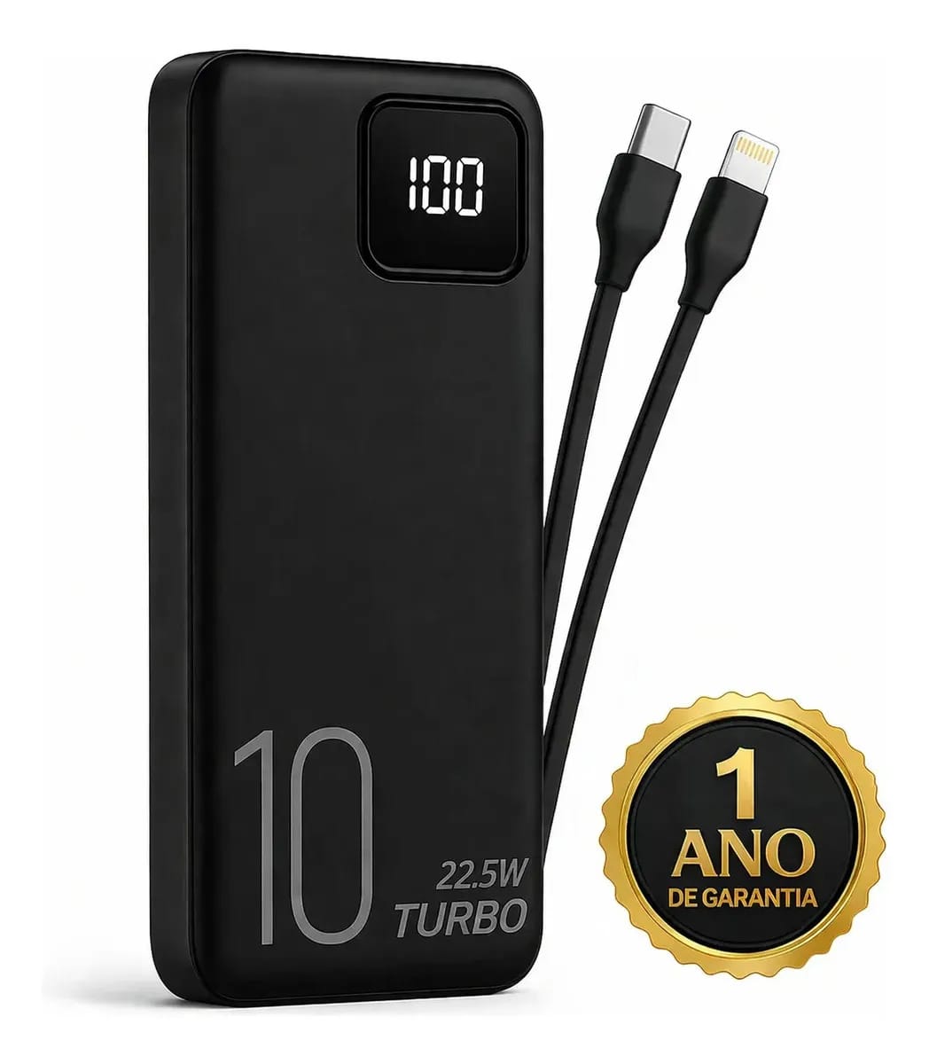 Carregador Portátil Power Bank Turbo voo transporte aéreo 10000mah Universal Para iPhone Samsung Motorlola Xiaomi 22.5w Com Display Digital Dtimp