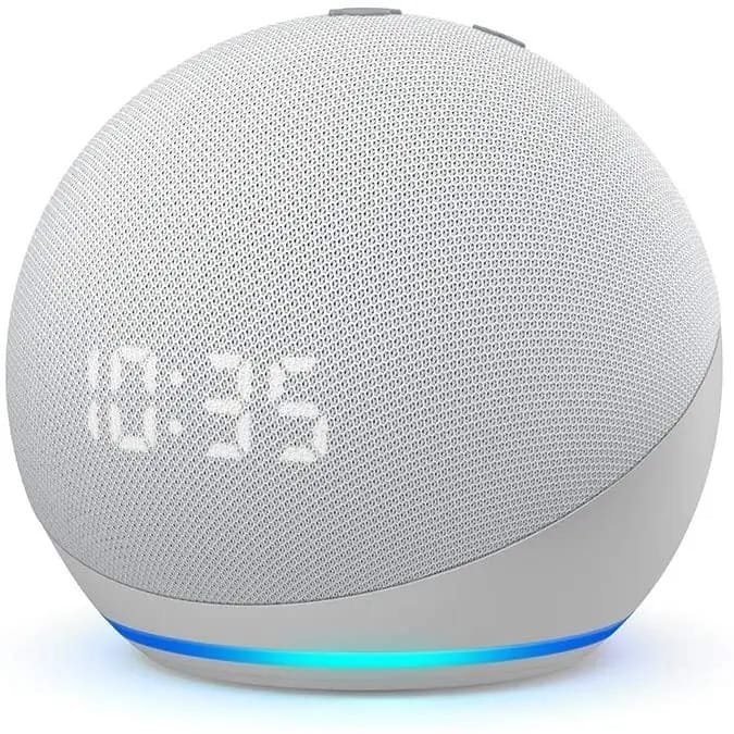 Amazon Echo Dot 4 com relógio