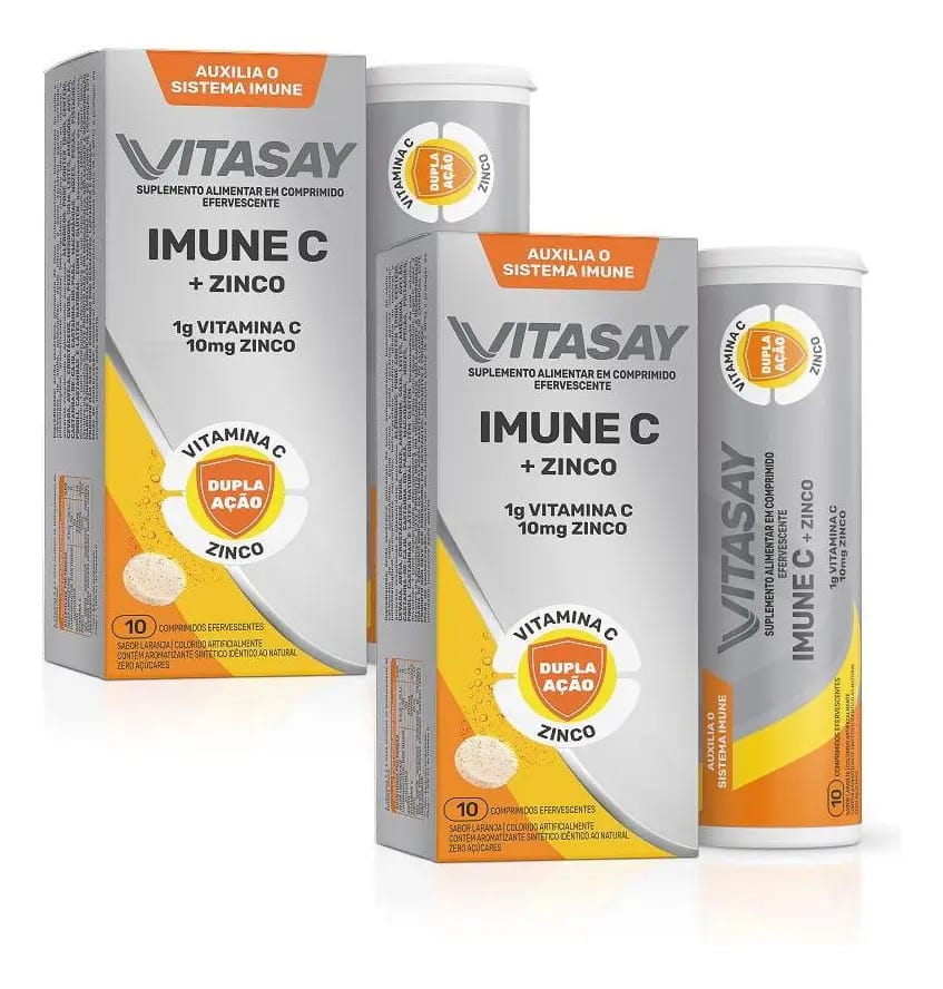Kit C/ 02 Suplemento Vitasay Imune C 10 Compr. Efervescentes