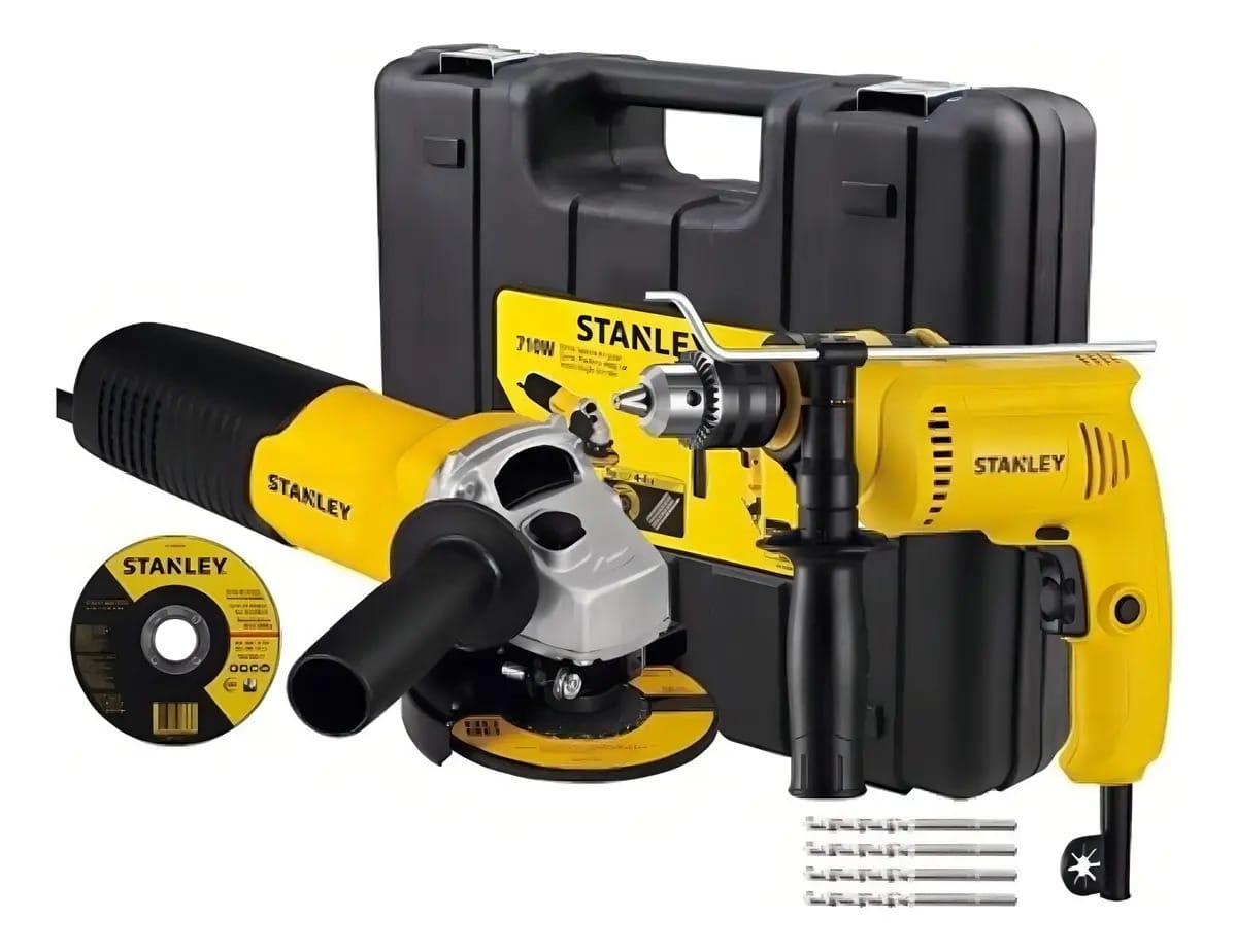 Kit Esmerilhadeira Furadeira Maleta Shg6070ka Stanley