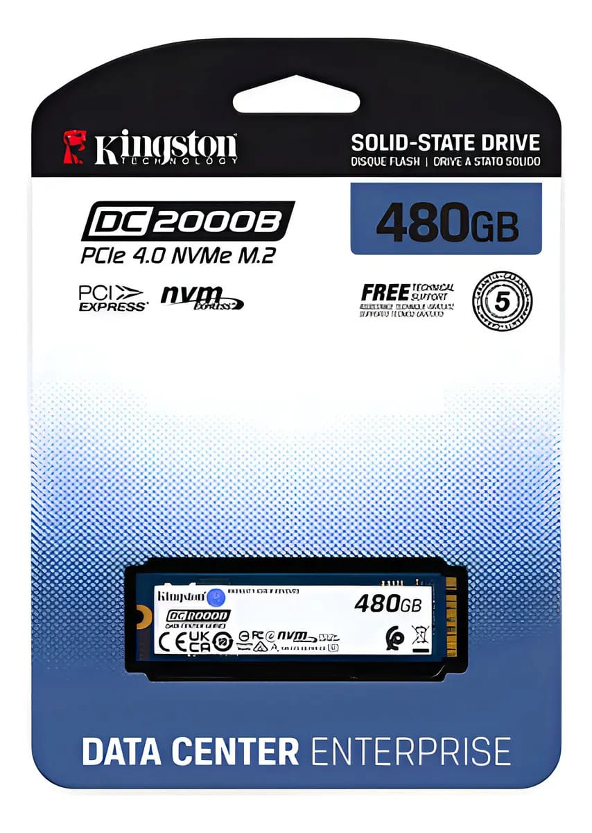 Ssd Kingston Nv2, 480gb, M.2 2280 Pcie, Nvme, Leitura: 7000mb/s E Gravação: 800mb/s - Sedc2000bm8/480g Preto